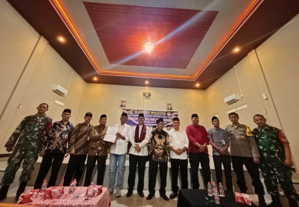 Jadwal Kampanye Pilkades Tridaya Sakti 2026, Ini 5 Calonnya 1 Lima calon Kepala Desa Tridaya Sakti mengikuti pengundian nomor urut dan menandatangani Deklarasi Damai Pilkades 2026