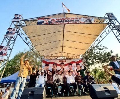 Kampanye akbar H. Junaedi Abdillah, calon kepala Desa Tridayasakti nomor urut 4, dalam Pilkades Tridayasakti 2026